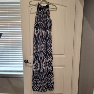 Blue and white maxi dress